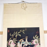 Large 2.4m Antique Chinese Hanging Scroll of Hundred Birds