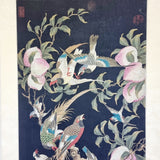 Large 2.4m Antique Chinese Hanging Scroll of Hundred Birds