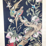 Large 2.4m Antique Chinese Hanging Scroll of Hundred Birds