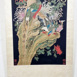 Large 2.4m Antique Chinese Hanging Scroll of Hundred Birds