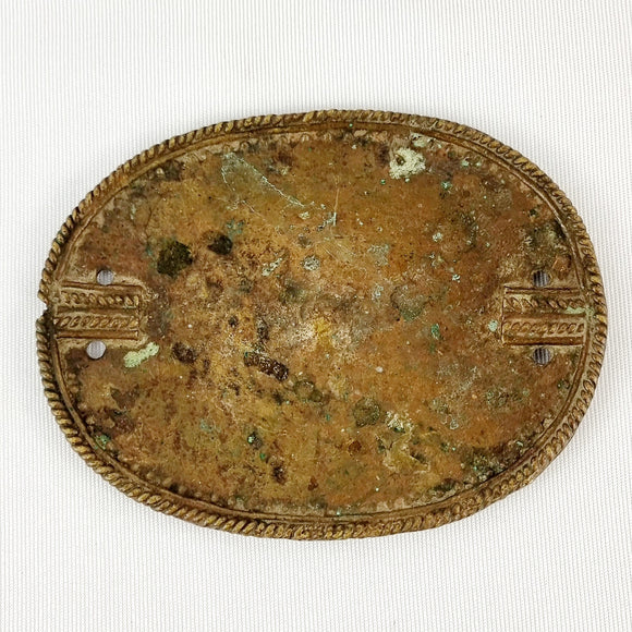 Antique Tribal African Bronze Oval Shield Beast Plate poss Benin.