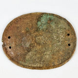 Antique Tribal African Bronze Oval Shield Beast Plate poss Benin.