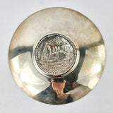 Silver Greek Cypriot Galley or Ship Charger Dish.