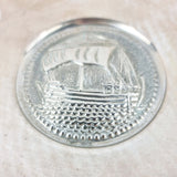 Silver Greek Cypriot Galley or Ship Charger Dish.