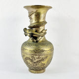 Antique 20th Cenury Chinese Spelter Vase with Raised Dragon