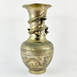 Antique 20th Cenury Chinese Spelter Vase with Raised Dragon