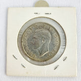 Set of Three 1943 Collectors Coins, Silver Two Shillings, Silver Half Ceown, Brass Three Pence.