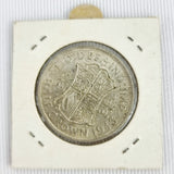 Set of Three 1943 Collectors Coins, Silver Two Shillings, Silver Half Ceown, Brass Three Pence.