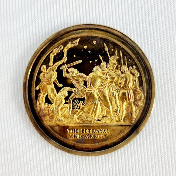 Danbury Mint Silver Medallion From Jesus Life Limited Edition Proof Series. The Betrayal.