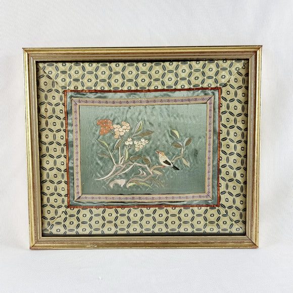 Antique Chinese Silk Embroidery of Birds.