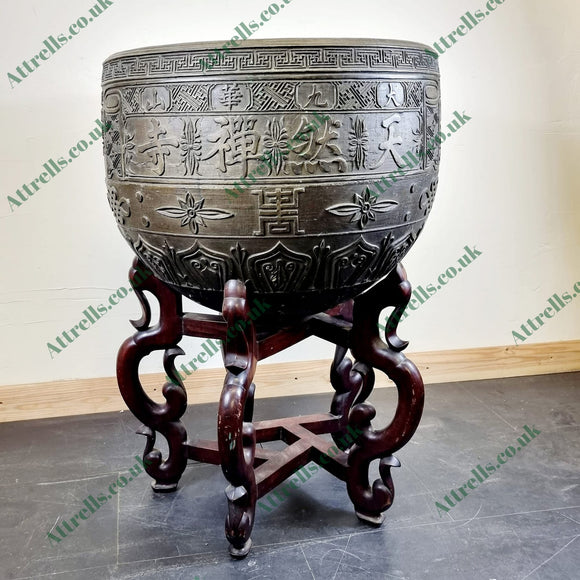Large Antique Chinese Bronze Temple Cauldron.