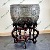 Large Antique Chinese Bronze Temple Cauldron.