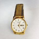 Vintage Rotary Mens Wristwatch Day Date Gold Plated UCAR 364