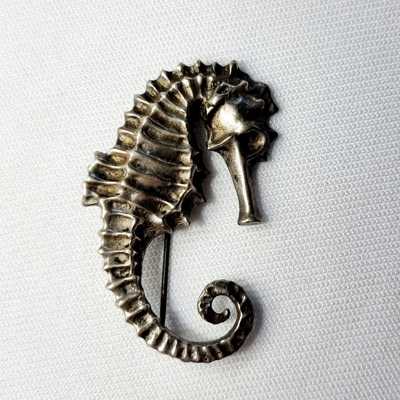 Vintage Silver Seahorse Brooch