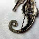 Vintage Silver Seahorse Brooch