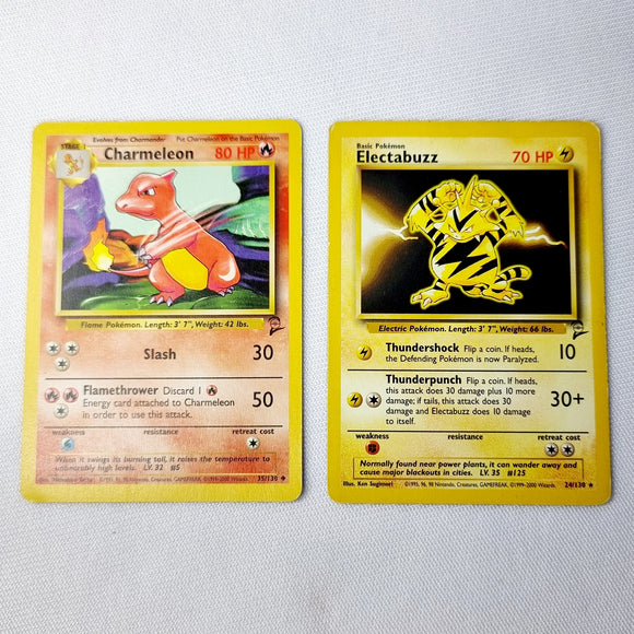 Pokemon Cards 2nd Edition Charmeleon and Electabuzz