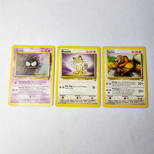 Pokemon Cards 2nd Edition Tauros, Meowth and Gastly