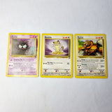 Pokemon Cards 2nd Edition Tauros, Meowth and Gastly