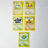 Pokemon Cards Neo Revelation Snubbull, Lanturn, Piloswine, Skiploom and Zubat.