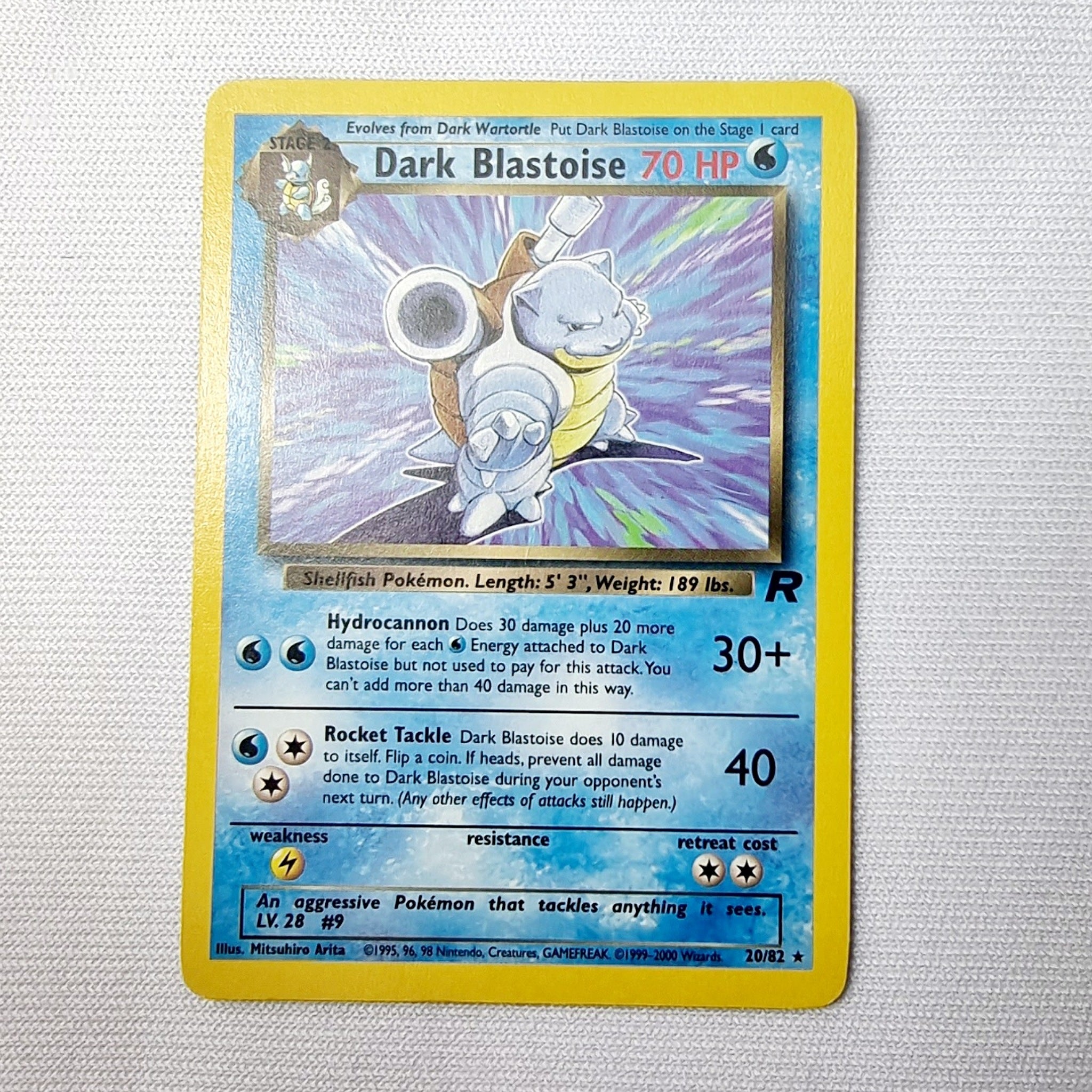 Pokemon Cards Team Rocket Dark Blastoise, Dark Wartortle, Squirtle