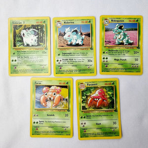Pokemon Cards Jungle Set Nidoqueen, Nidorina, Nidoran, Parasect, Paras