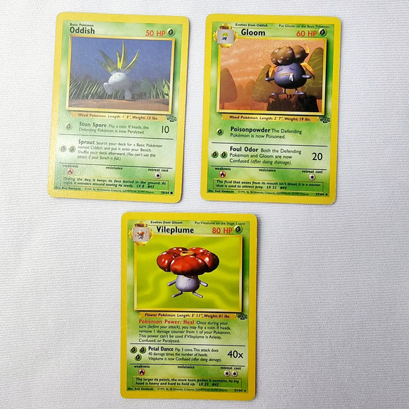 Pokemon Cards Jungle Set Vileplume, Gloom, Oddish