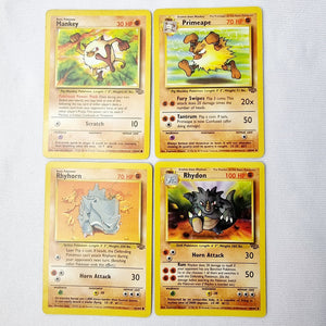 Pokemon Cards Jungle Set Rhydon, Rhyhorn, Mankey, Primeape
