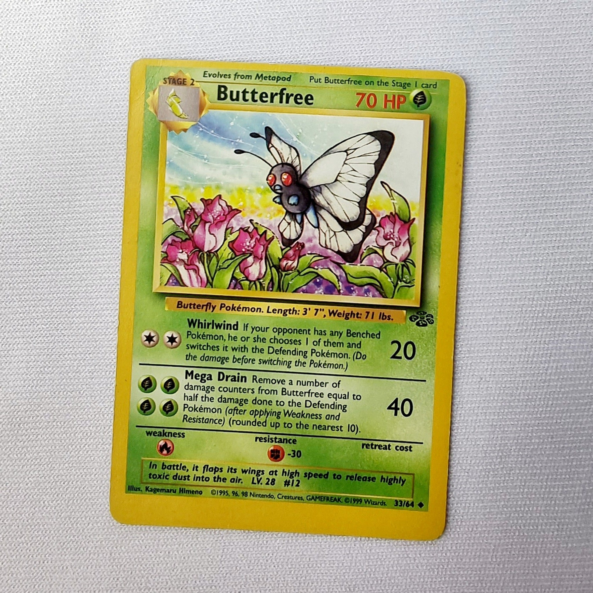 Pokemon Cards Jungle Set Miscut Error Butterfree, Venonat, Eevee, Weep