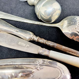 Antique Silver Items, Page Turner, Spoon, Cheese Slice, Nail Buffer, Button Hook
