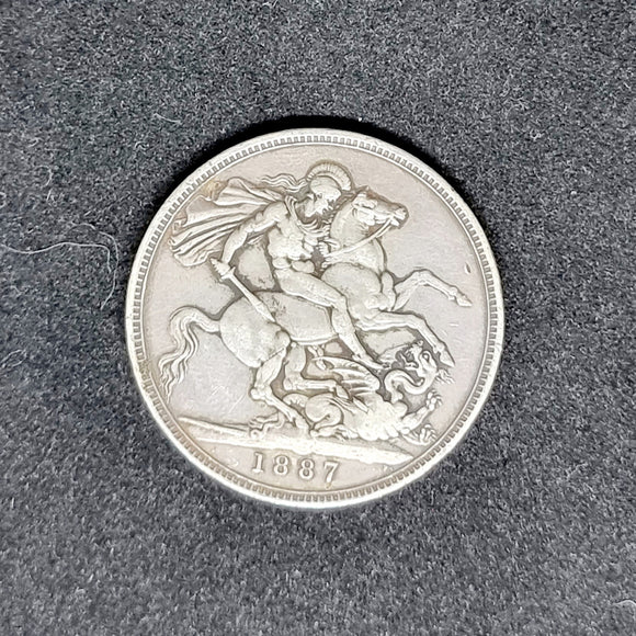 VICTORIAN SILVER CROWN 1887