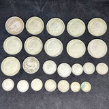 Antique Bundle Silver Half Crowns, Florins, Shillings, Sixpence And Threepence