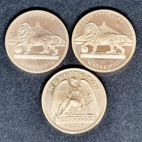 3 Bronze Wellington Waterloo, George Regent Guilielmus III, Alexander I TOTIVS