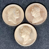 3 Bronze Wellington Waterloo, George Regent Guilielmus III, Alexander I TOTIVS