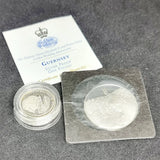 1997 Silver Proof Guernsey £1 And Silver V.E.Day Coin