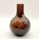 Antique Onion Shaped Brown Glass Bottle