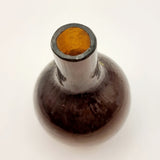 Antique Onion Shaped Brown Glass Bottle