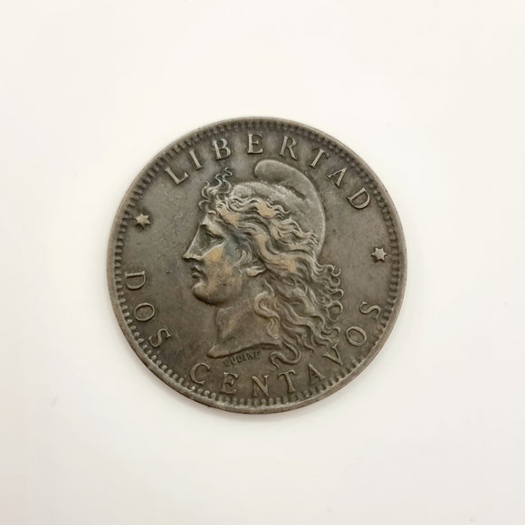 1888 Republica Argentina Libertad Dos Centavos Bronze Coin