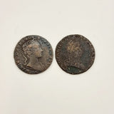 1745 Maria Theresa 1 Liard and 1792 Francis II 1 Liard Austrian Coins