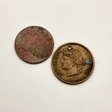 Cyprus Queen Victoria Quarter Piastre 1898 And Republique Francaise Medal