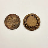 Cyprus Queen Victoria Quarter Piastre 1898 And Republique Francaise Medal