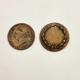 Cyprus Queen Victoria Quarter Piastre 1898 And Republique Francaise Medal