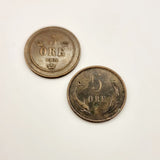 1902 Swedish 5 Ore Oscar II And Denmark 5 Ore 1898