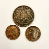 1835 East India Company One Quarter Anna, 1/4 Cent 1845 And 1910 1/12 Anna