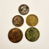 A Collection Of 5 Georgian Coins 1790, 1816, 1752 And 1831