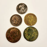 A Collection Of 5 Georgian Coins 1790, 1816, 1752 And 1831