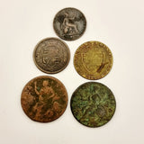 A Collection Of 5 Georgian Coins 1790, 1816, 1752 And 1831