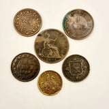 Bundle Of 6 Antique Victorian Coins From Around The World 1837, 1866, 1883,...