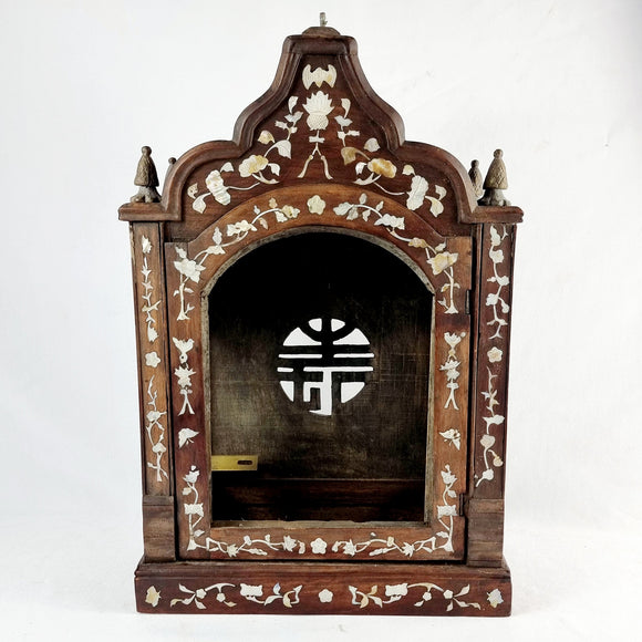 Antique Chinese Mother of Pearl and Rosewood Chinoiserie Mantle Clock Case