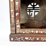 Antique Chinese Mother of Pearl and Rosewood Chinoiserie Mantle Clock Case