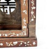 Antique Chinese Mother of Pearl and Rosewood Chinoiserie Mantle Clock Case